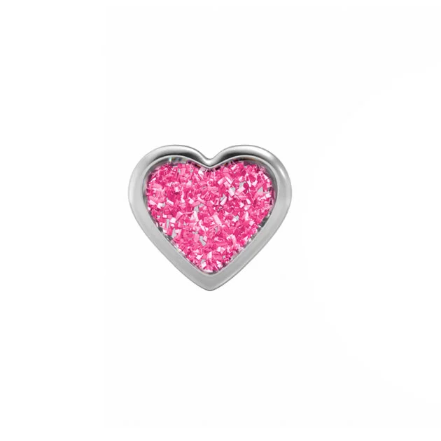 TT-3565W-S 6x6MM Heart Glitter Pink