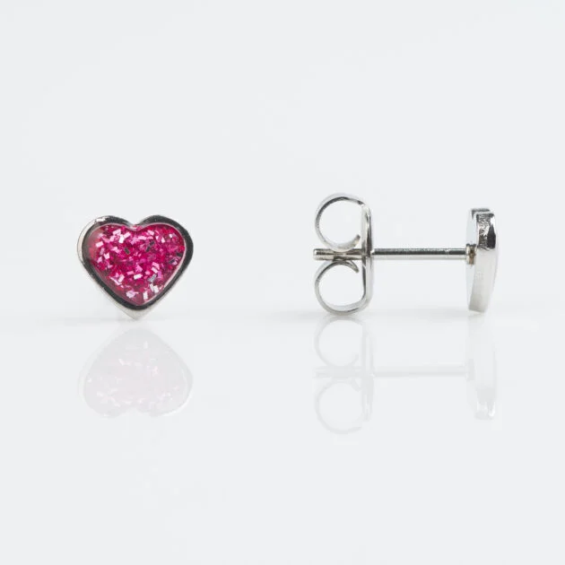 TT-3565W-S 6x6MM Heart Glitter Pink - Image 2
