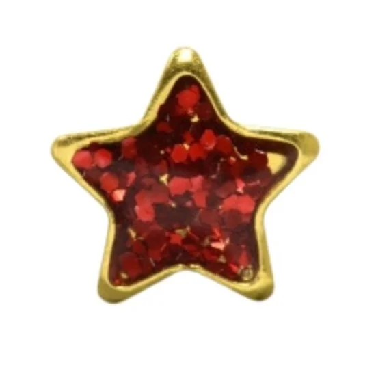 6MM STAR GLITTER RED (7523-3543-23)